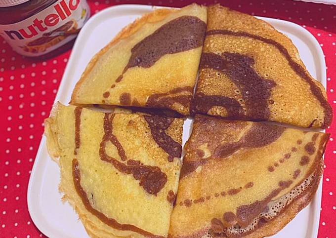 Crêpes marbrées au Nutella/Coco