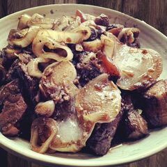 A picture of Pork Belly Bistek.