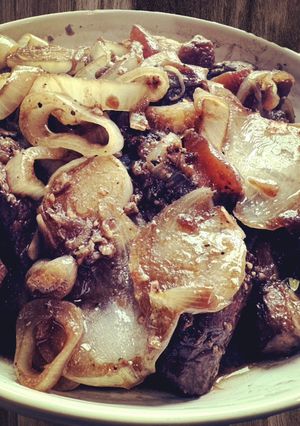 A picture of Pork Belly Bistek.