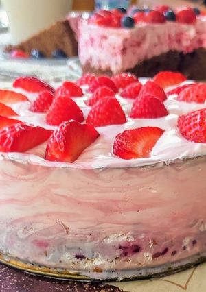 Málnás joghurttorta mentesen recept fotója