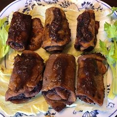 A picture of California Farm Seitan Mock Duck in Plum Sauce.