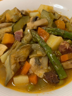 Una foto de Menestra de verduras con jamón