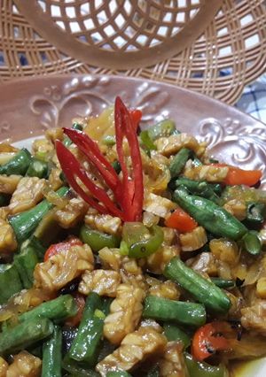 Foto resep Oseng tempe kacang panjang (simple)