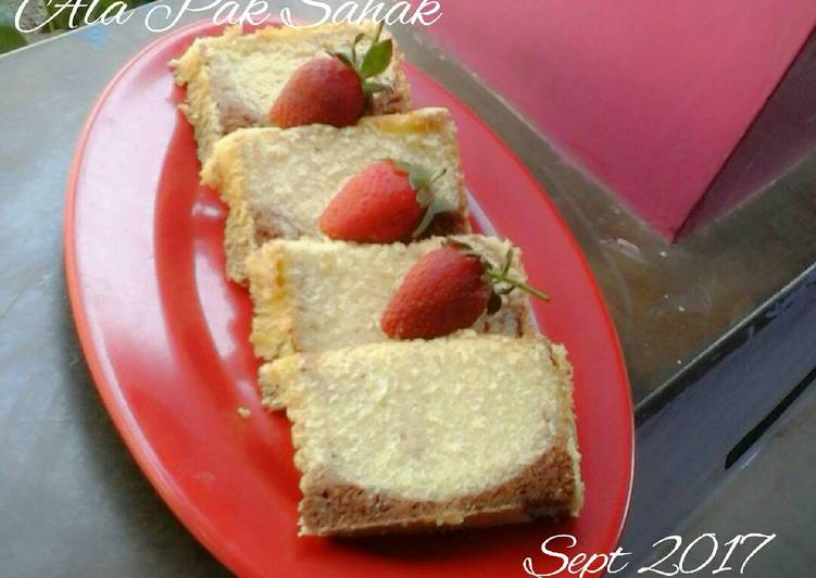 Resep Marmer Cake Pak Sahak (all in one methode), Enak Banget