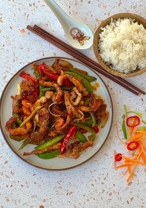 A picture of Sweet and spicy crispy pork.