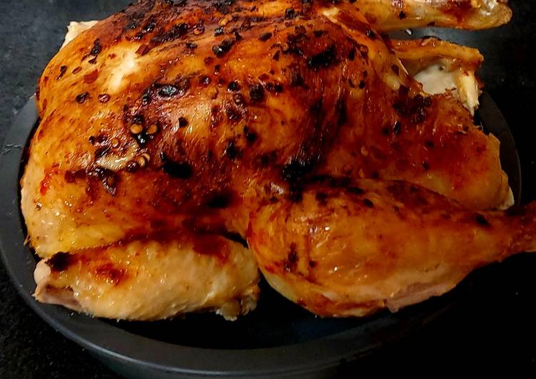 Steps to Prepare Super Quick Homemade My Chilli and Red Peppered Whole Chicken.😍#Mainmeal