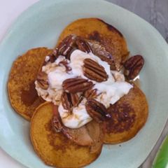 A picture of Hunger Crushing Pumpkin Pancakes.