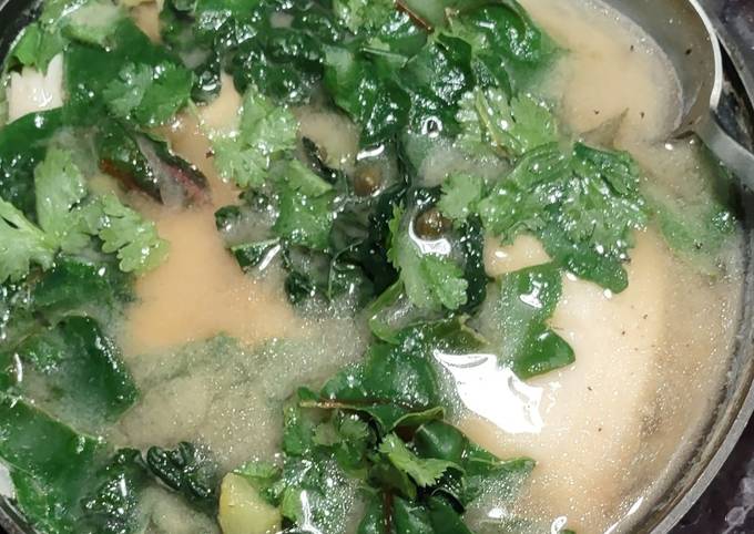 Chinese greens with sole soup