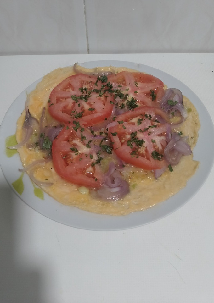 Una foto de Tortilla vaga de Puerros y Cebolla Roja