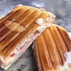 A picture of Yummy chicken panini sandwich iftar special.