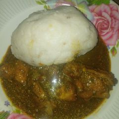 A picture of Tuwon shinkafa en okro soup.