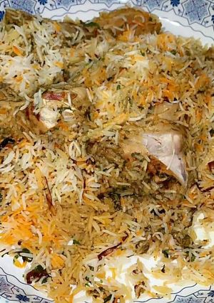 A picture of Chicken biryani.