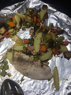 A picture of Sheet pan tilapia & vegetable medley.