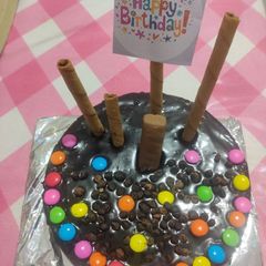 A picture of Chocolate cake with chocolate ganache- eggless.