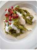 Sagne 'ncannulate alla crema di burrata, pesto e peperone crusco