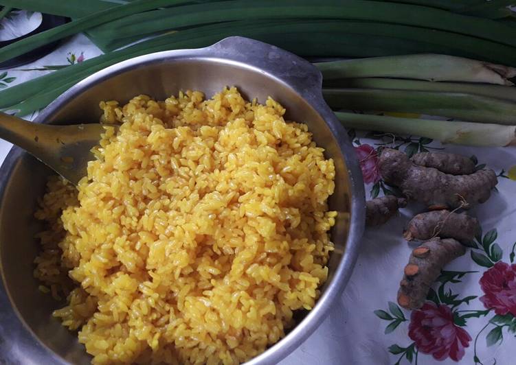 Cara Membuat Nasi Kuning rice cooker paling mudah dan yummy Anti Gagal