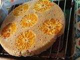 Torta con harina integral o blanca invertida de naranjas (vegan)!