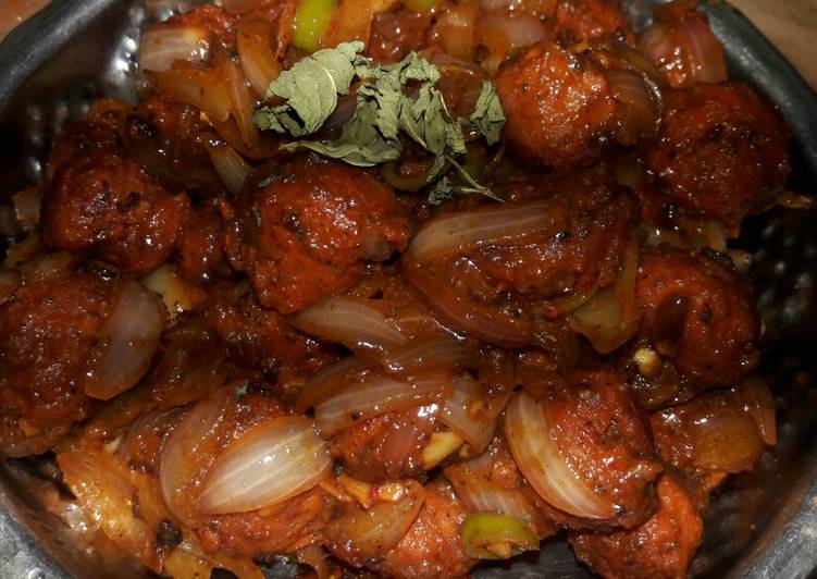 Easiest Way to Make Super Quick Homemade Soya chunks chilli manchurian
