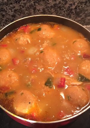 A picture of Traditional Nicaraguan Albóndiga Soup.