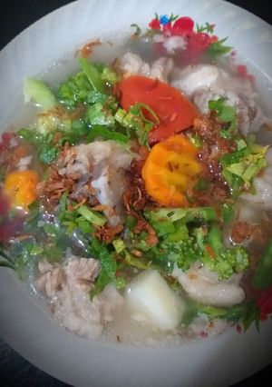 Foto resep Sop iga dan tetelan bumbu geprek
