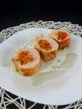 Pechugas de pavo relleno con salsa de queso azul