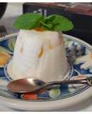 Flan de melocotón y yogur -sin azúcar-