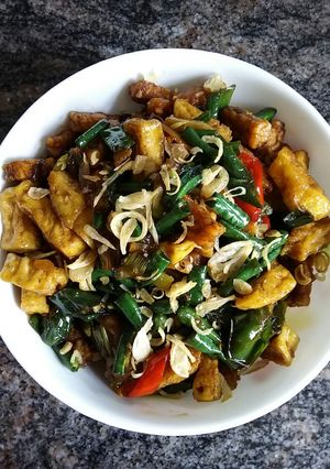 Foto resep Tumis tahu tempe kacang panjang cabai hijau