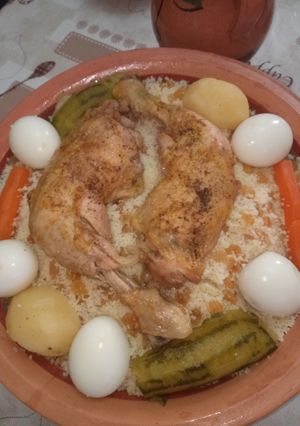 A picture of Couscous with Stew.