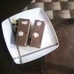 A picture of Polka dot oreo brownie pudding.
