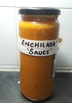A picture of SPICY ENCHILADA SAUCE 🌶😋.
