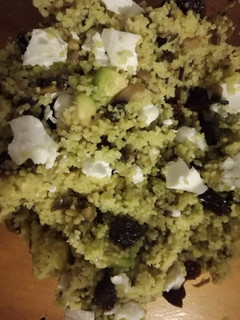 Una foto de Cuscús con setas y queso de cabra