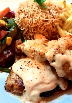 A picture of Moroccan chicken steak.