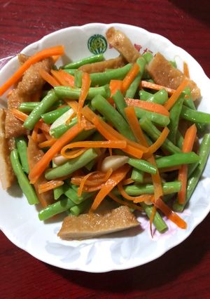 四季豆炒天婦羅 的食譜成品照片