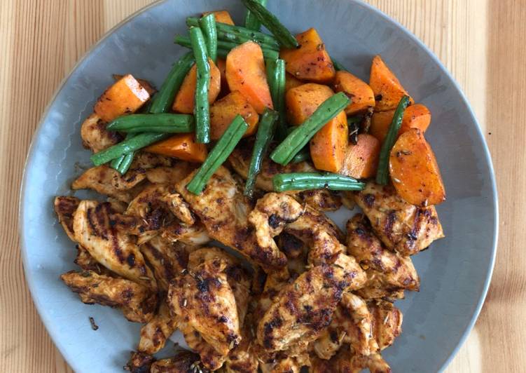 Grilled Chicken with Veggies - Ayam Panggang dengan Sayur Tanpa Oven