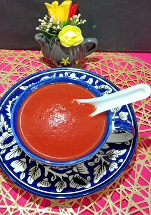 A picture of Carrots, Beetroot, Tomato Soup.