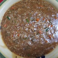 A picture of Chicken & mix veg soup.
