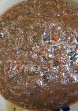 A picture of Chicken & mix veg soup.