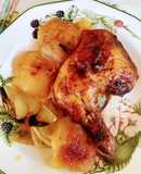 Pollo a la sidra con manzanas