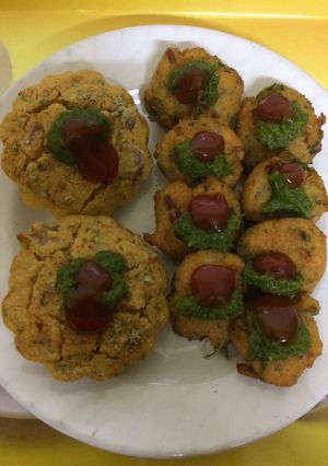 A picture of Masoor daal kababs and Muffins.