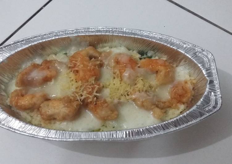 Bagaimana Menyiapkan Baked Rice with honey chix Bikin Manjain Lidah
