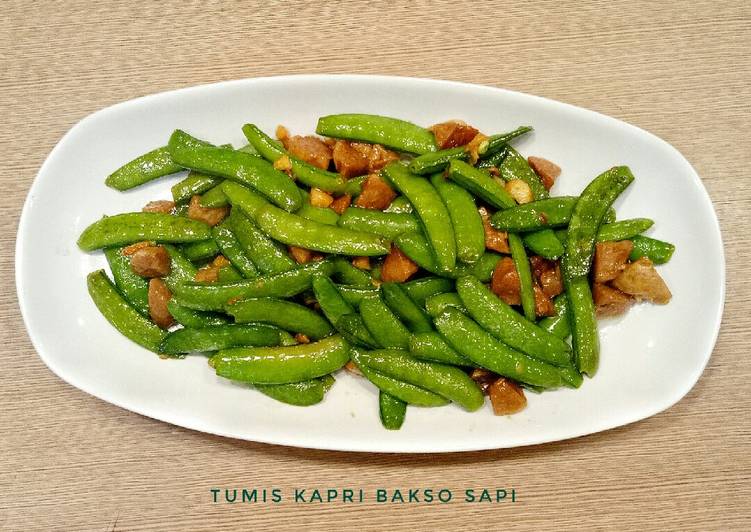 Langkah memasak Tumis Kapri Bakso Sapi mantap