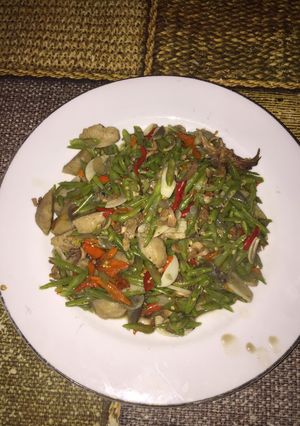 Foto resep Tumis buncuba (buncis, cumi asin dan baso)