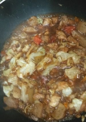 Foto resep Ayam kecap mix bakso dan sayur