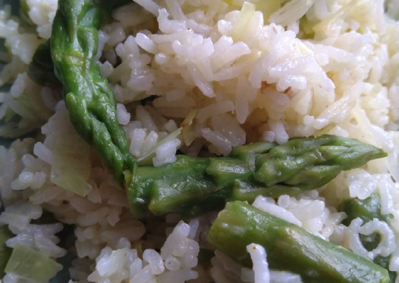 Riz asperges et poireaux