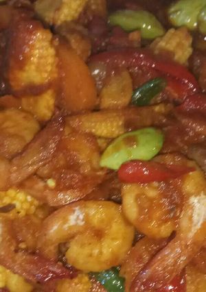 Foto resep Tauco udang Pete baby corn