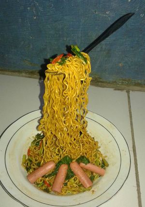 Foto resep Mie terbang (flying noodles) 🍝