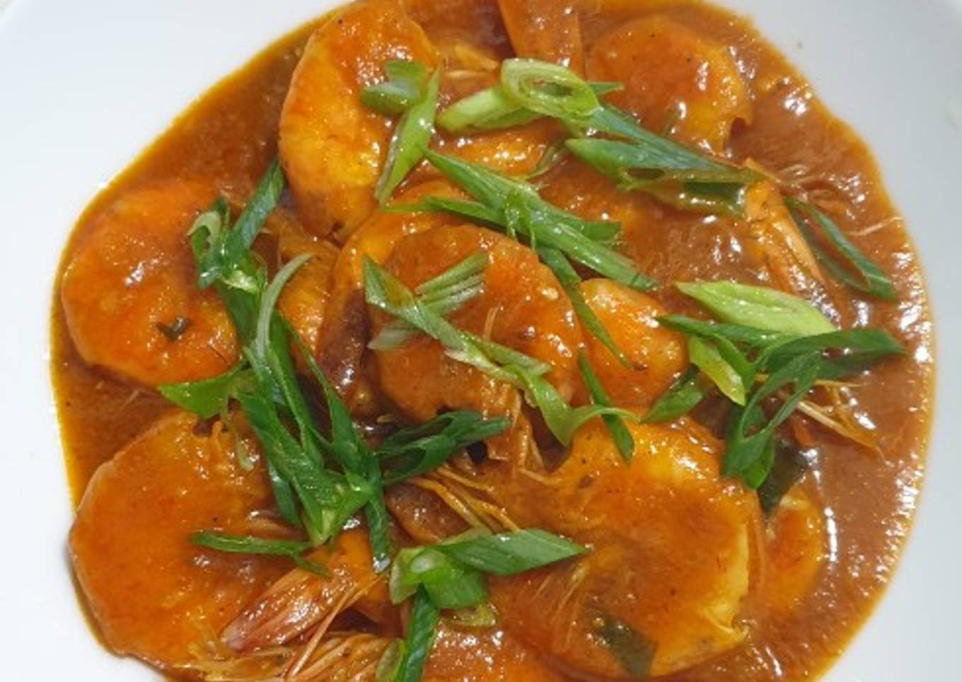 Udang Saus Padang (olahan seafood)