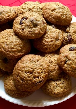 Puha mazsolás zabpelyhes keksz (Cookie) recept fotója