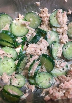 鮪魚小黃瓜沙拉 的食譜成品照片