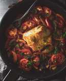 Pan Fried Cod With Onions & Tomatoes
